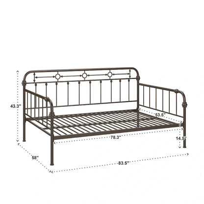 Lit de repos Darren bronze, format double (matelas d'env. 137 × 191 cm)