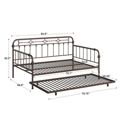 Lit de repos Darren bronze, format double (matelas d'env. 137 × 191 cm)
