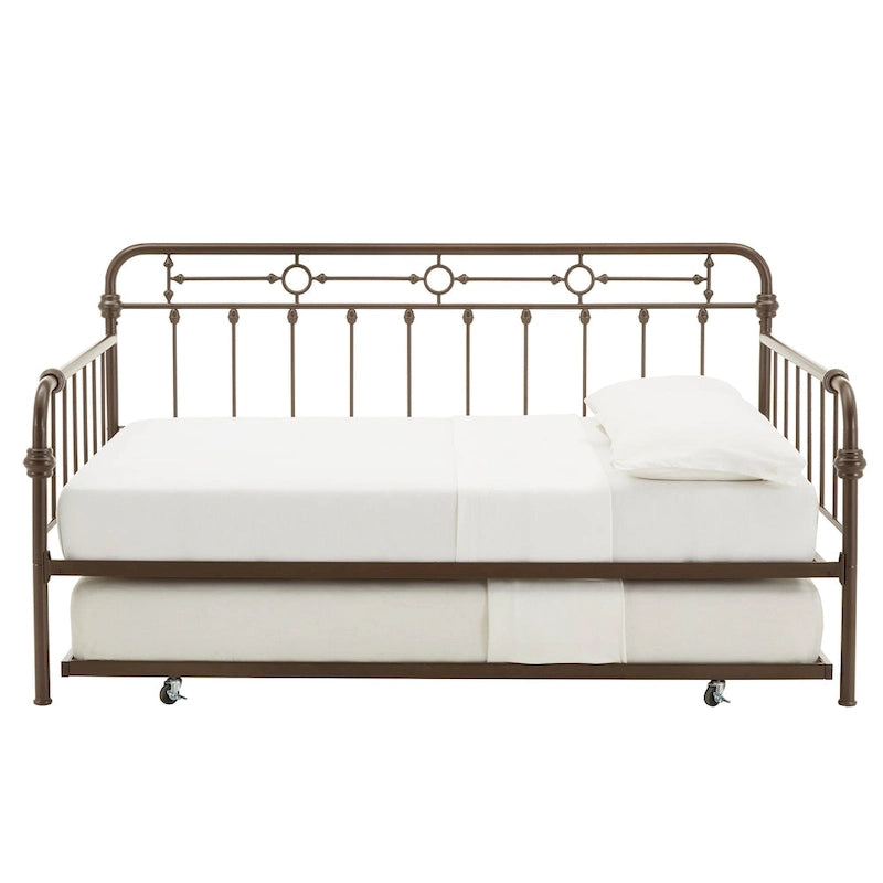 Lit de repos double en métal bronze Darren