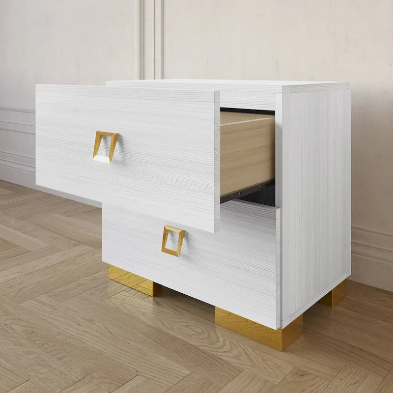 Modern Luxurious 2-Drawers Nightstand