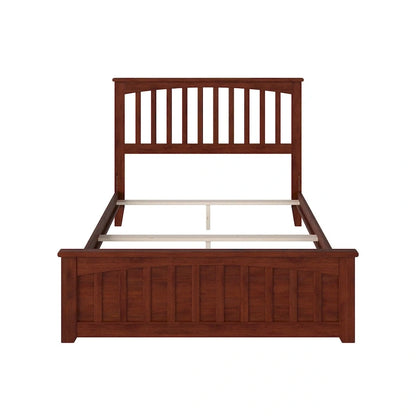 Base de lit Mission Full (matelas d'environ 137 × 191 cm) avec tête et pied de lit assortis en noyer
