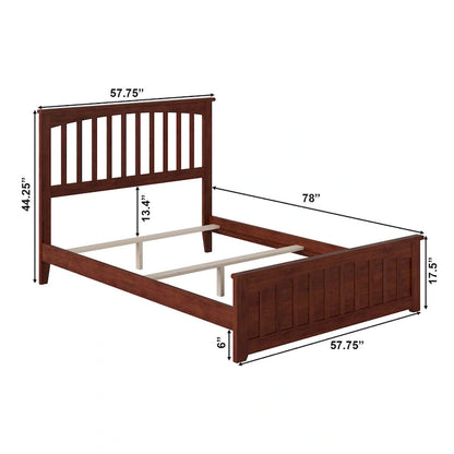 Base de lit Mission Full (matelas d'environ 137 × 191 cm) avec tête et pied de lit assortis en noyer