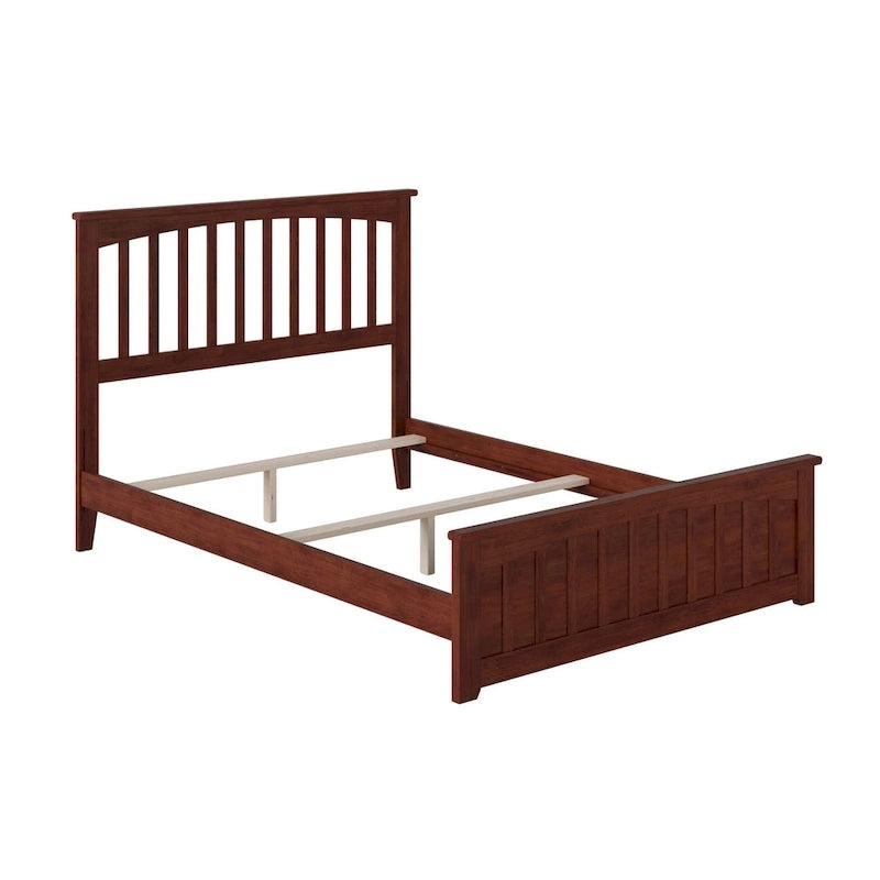 Base de lit Mission Full (matelas d'environ 137 × 191 cm) avec tête et pied de lit assortis en noyer