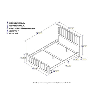Base de lit Mission Full (matelas d'environ 137 × 191 cm) avec tête et pied de lit assortis en noyer