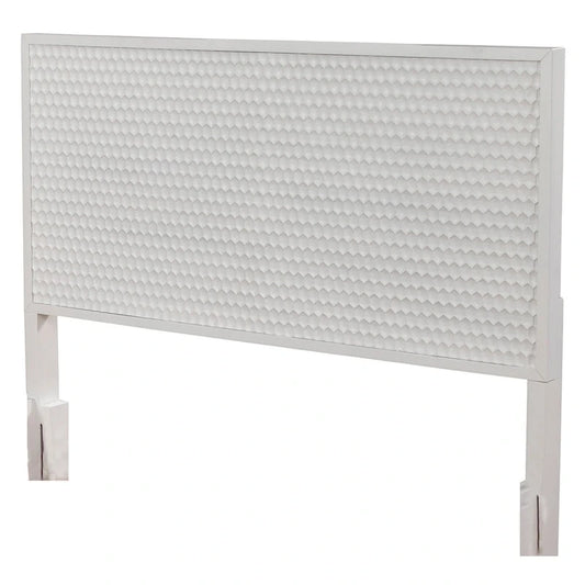 Tête de lit en bois perle blanche avec finition texturée