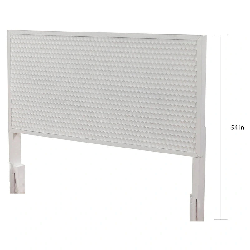 Tête de lit en bois perle blanche avec finition texturée