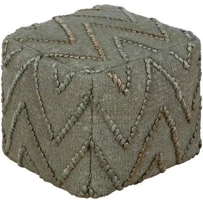 Pouf carré Elyando Global en jute texturé de 40,6 cm