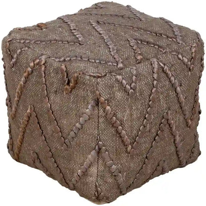 Pouf carré Elyando Global en jute texturé de 40,6 cm