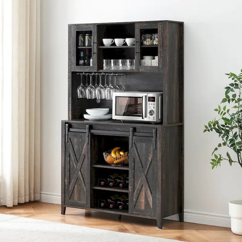 Meuble de bar de ferme de 108 cm avec porte coulissante - 40 P x 108 L x 177 H