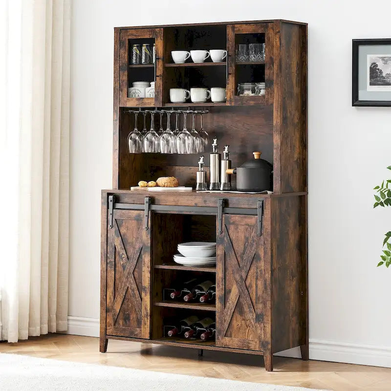 Meuble de bar de ferme de 108 cm avec porte coulissante - 40 P x 108 L x 177 H