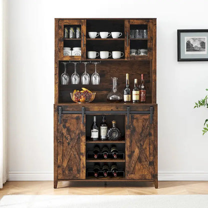 Meuble de bar de ferme de 108 cm avec porte coulissante - 40 P x 108 L x 177 H