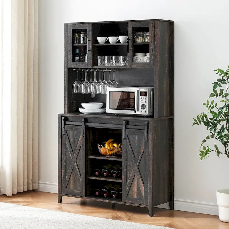 Meuble de bar de ferme de 108 cm avec porte coulissante - 40 P x 108 L x 177 H