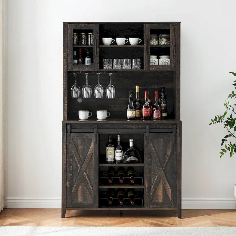 Meuble de bar de ferme de 108 cm avec porte coulissante - 40 P x 108 L x 177 H