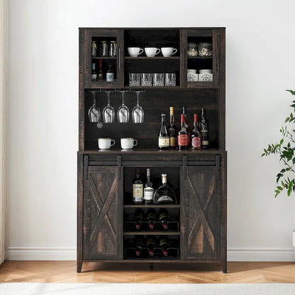 Meuble de bar de ferme de 108 cm avec porte coulissante - 40 P x 108 L x 177 H