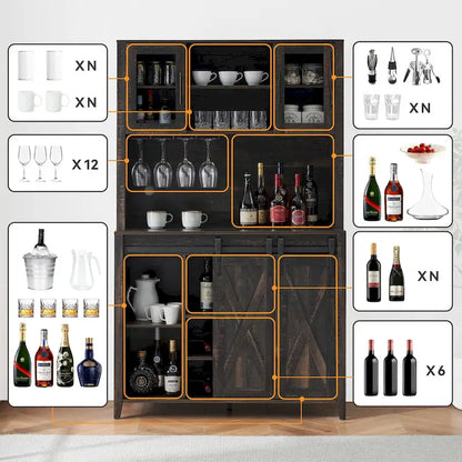 Meuble de bar de ferme de 108 cm avec porte coulissante - 40 P x 108 L x 177 H