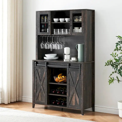 Meuble de bar de ferme de 108 cm avec porte coulissante - 40 P x 108 L x 177 H