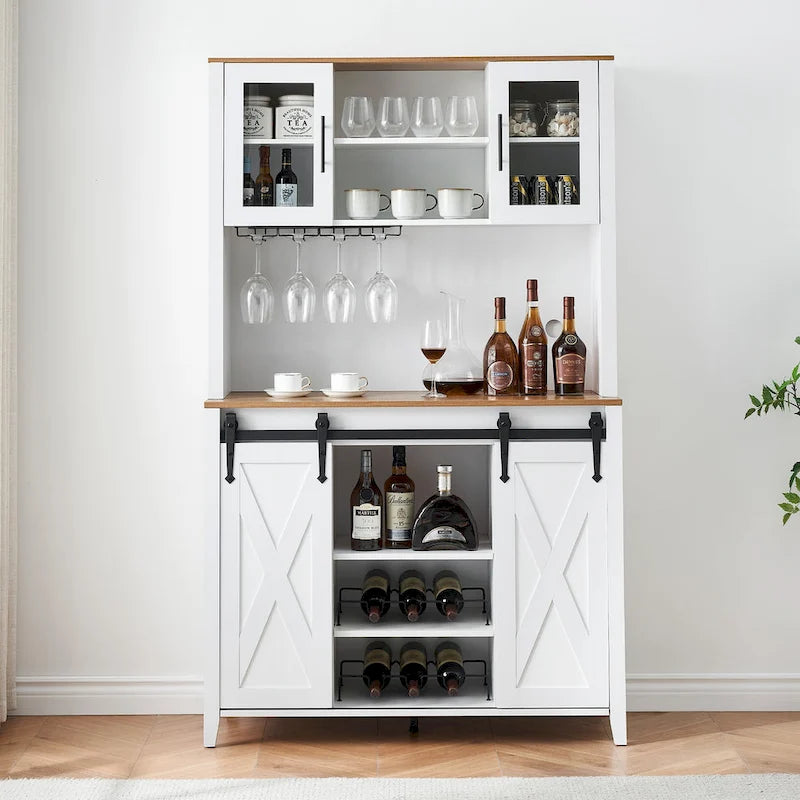 Meuble de bar de ferme de 108 cm avec porte coulissante - 40 P x 108 L x 177 H