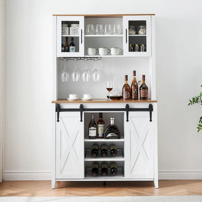 Meuble de bar de ferme de 108 cm avec porte coulissante - 40 P x 108 L x 177 H