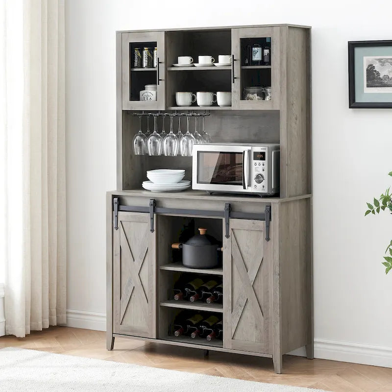 Meuble de bar de ferme de 108 cm avec porte coulissante - 40 P x 108 L x 177 H
