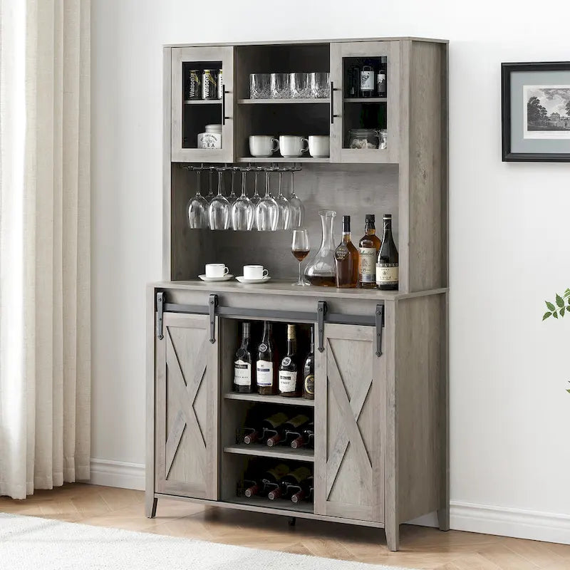 Meuble de bar de ferme de 108 cm avec porte coulissante - 40 P x 108 L x 177 H