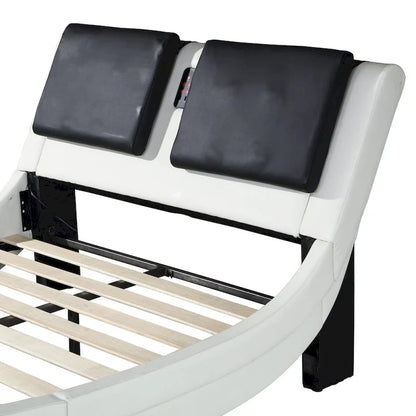 Cadre de lit plateforme en similicuir, King (pour matelas d'environ 193 × 203 cm)