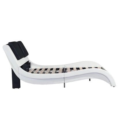 Cadre de lit plateforme en similicuir, King (pour matelas d'environ 193 × 203 cm)