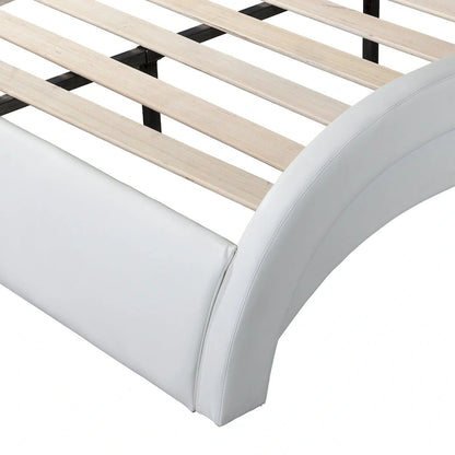 Cadre de lit plateforme en similicuir, King (pour matelas d'environ 193 × 203 cm)