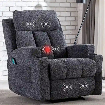 Fauteuil inclinable de massage avec chauffage et vibrations, canapé manuel