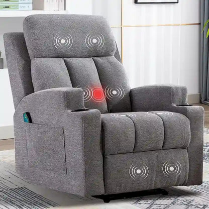 Fauteuil inclinable de massage avec chauffage et vibrations, canapé manuel