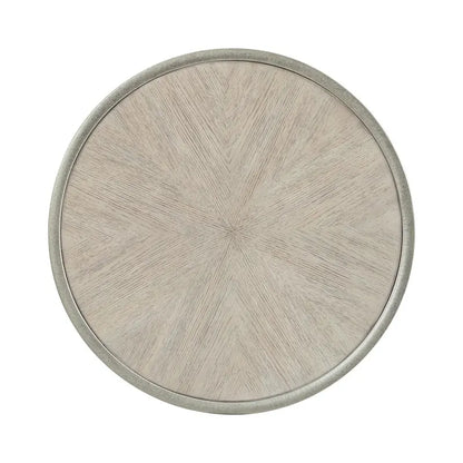 Table d'appoint ronde avec plateau en chêne blanc Corfu et cadre en métal
