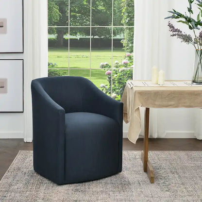 Fauteuil de salle à manger roulant rembourré en tissu haute performance (25)