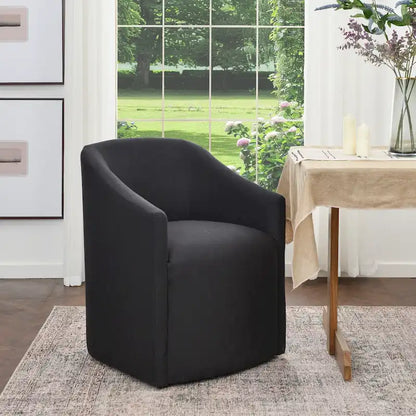 25 Performance Fabric Upholstered Rolling Dining Armchair