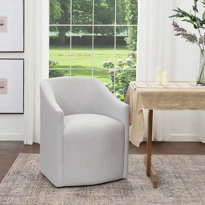 Fauteuil de salle à manger roulant rembourré en tissu haute performance (25)