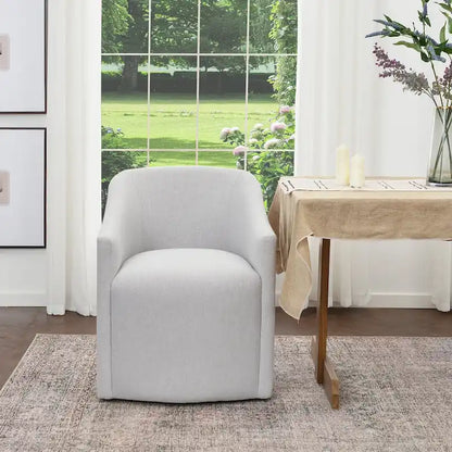 Fauteuil de salle à manger roulant rembourré en tissu haute performance (25)