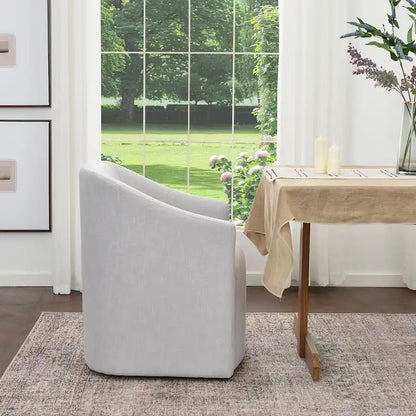 Fauteuil de salle à manger roulant rembourré en tissu haute performance (25)