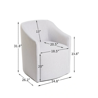 Fauteuil de salle à manger roulant rembourré en tissu haute performance (25)