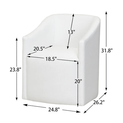 Fauteuil de salle à manger roulant rembourré en tissu haute performance (25)