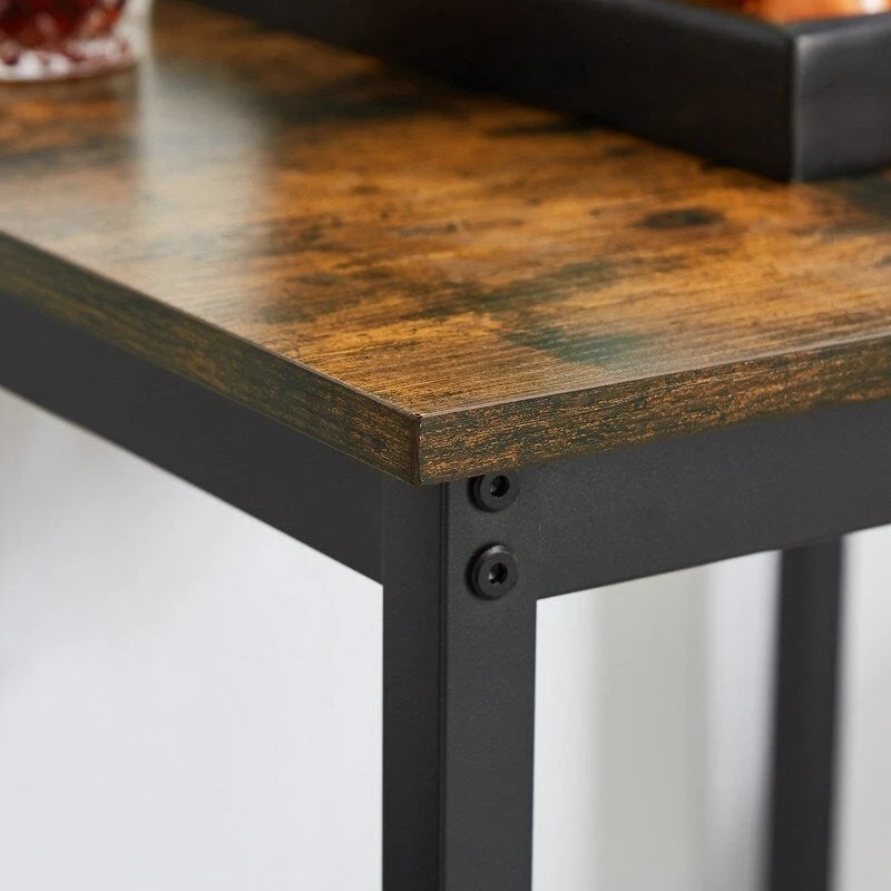 Table d'appoint industrielle avec porte de casier et étagère réglable