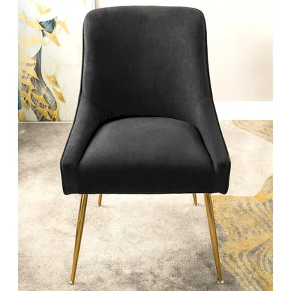 Chaise de salle à manger en velours style milieu de siècle