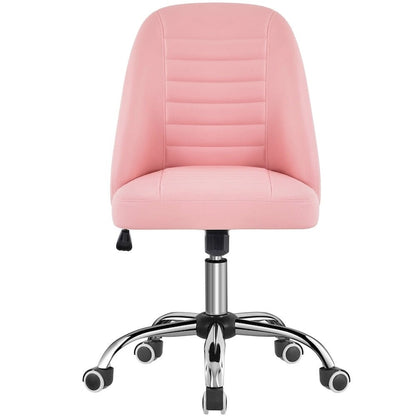 Chaise de bureau mi-hauteur en similicuir, sans accoudoirs, moderne, capitonnée - N/A