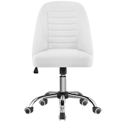 Chaise de bureau mi-hauteur en similicuir, sans accoudoirs, moderne, capitonnée - N/A