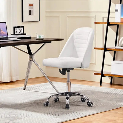 Chaise de bureau mi-hauteur en similicuir, sans accoudoirs, moderne, capitonnée - N/A
