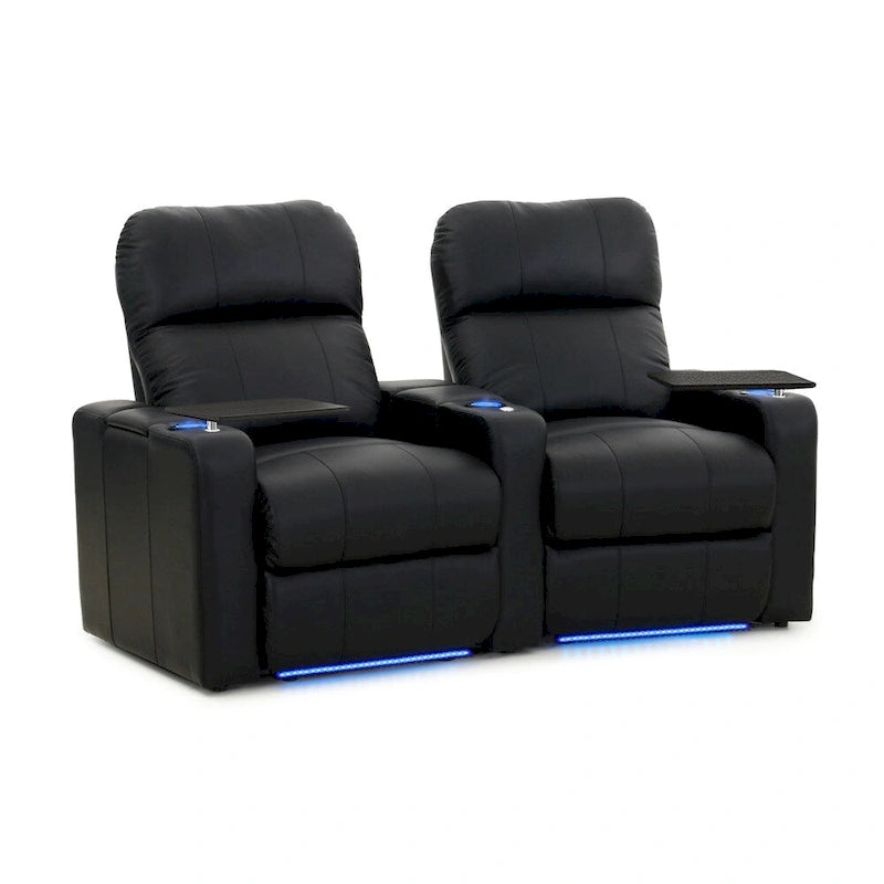 Ensemble de 2 sièges de cinéma maison inclinables en cuir