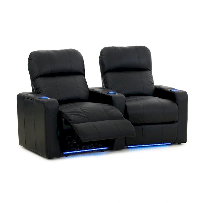 Ensemble de 2 sièges de cinéma maison inclinables en cuir