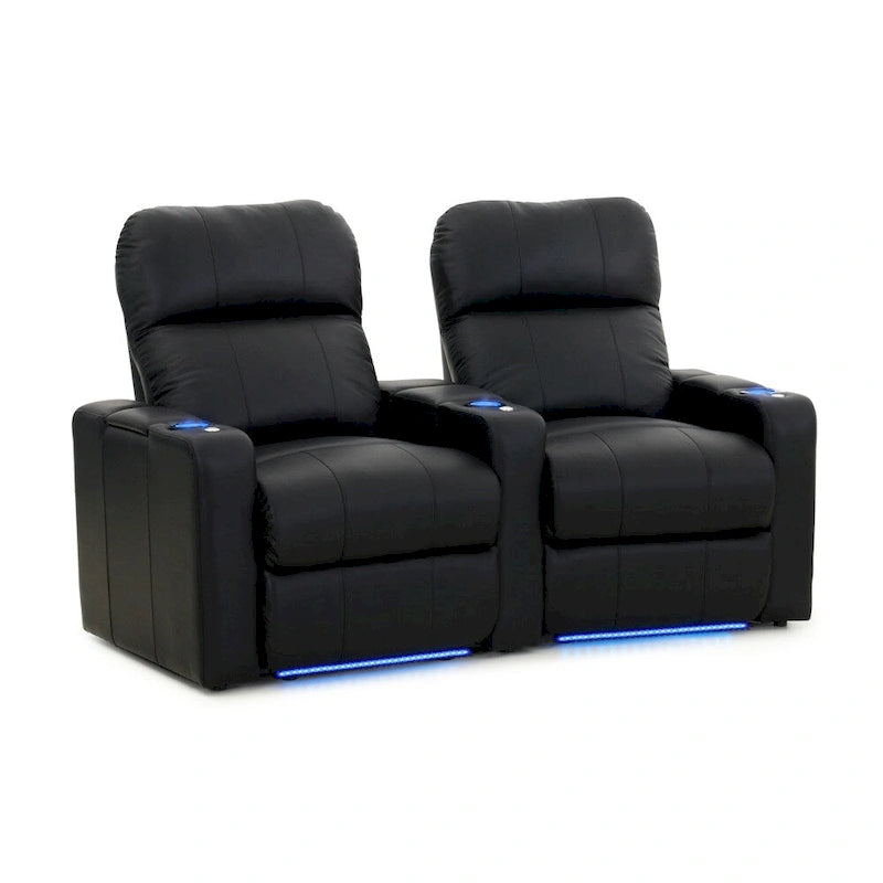 Ensemble de 2 sièges de cinéma maison inclinables en cuir