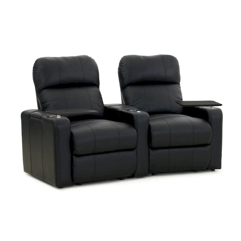 Ensemble de 2 sièges de cinéma maison inclinables en cuir