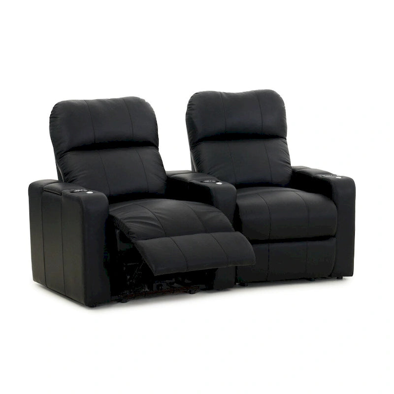 Ensemble de 2 sièges de cinéma maison inclinables en cuir