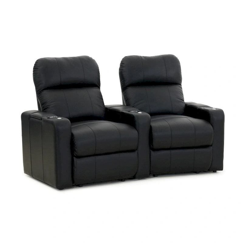 Ensemble de 2 sièges de cinéma maison inclinables en cuir