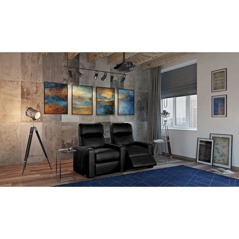 Ensemble de 2 sièges de cinéma maison inclinables en cuir
