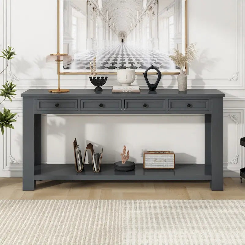 Console d'entrée avec tiroirs de rangement et étagère inférieure